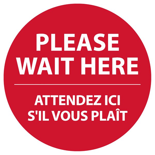 Identity Group Please Wait Here - Bilingual, Red, 15" 8471XR